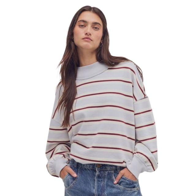 Free People Palm Spring Striped Pullover