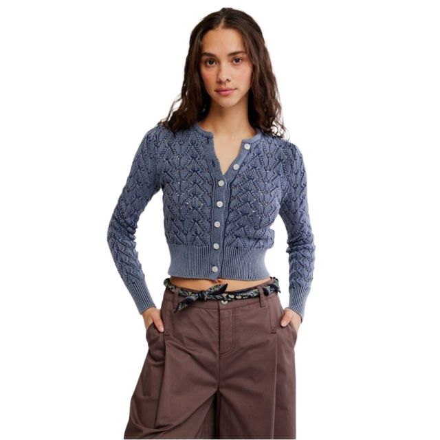 Free People Pretty In Pointelle Cardi