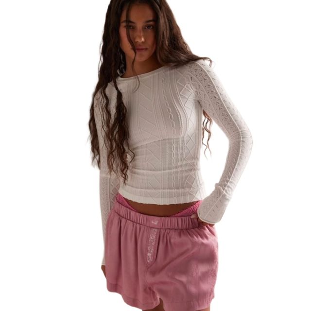 Free People So Soft Seamless Modal Cable Long Sleeve
