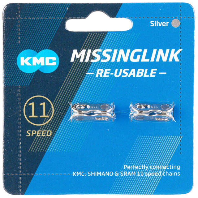 KMC MissingLink-11 Connector - 11-Speed, Reusable, Silver, 1 Pairs