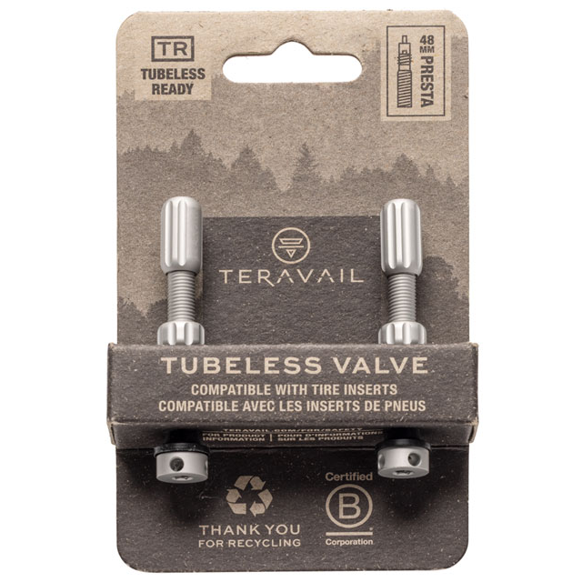 Teravail Alloy Tubeless Valves - Pair, 48mm
