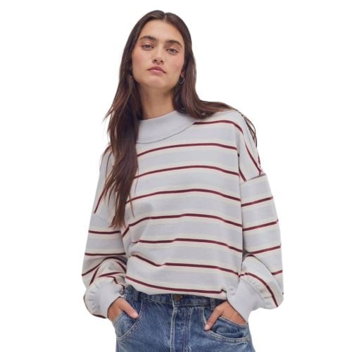Free People Palm Spring Striped Pullover