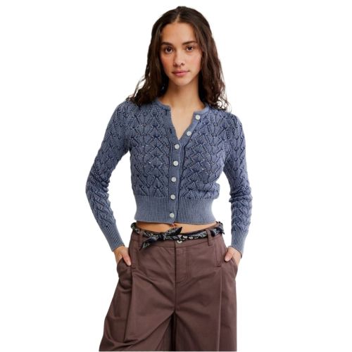 Free People Pretty In Pointelle Cardi