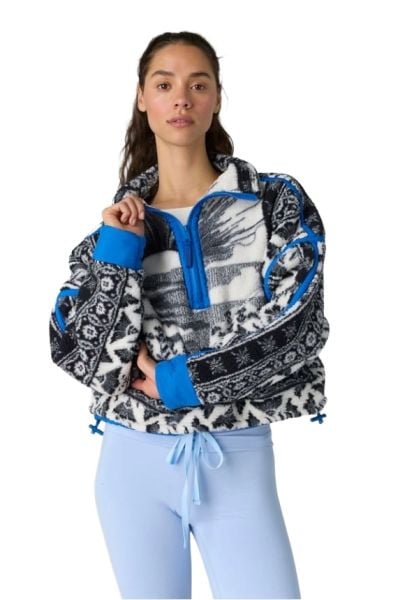 Free People Mountain High Printed Half-Zip Fleece