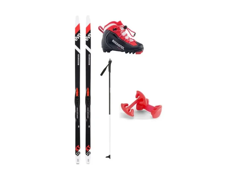 Rossignol XT 55 Jr skis, bindings, boots and poles for kids